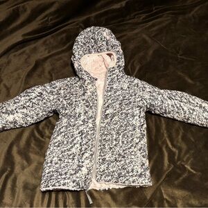 Cozy Hooded NorthFace Jacket in Black light pink girls 5